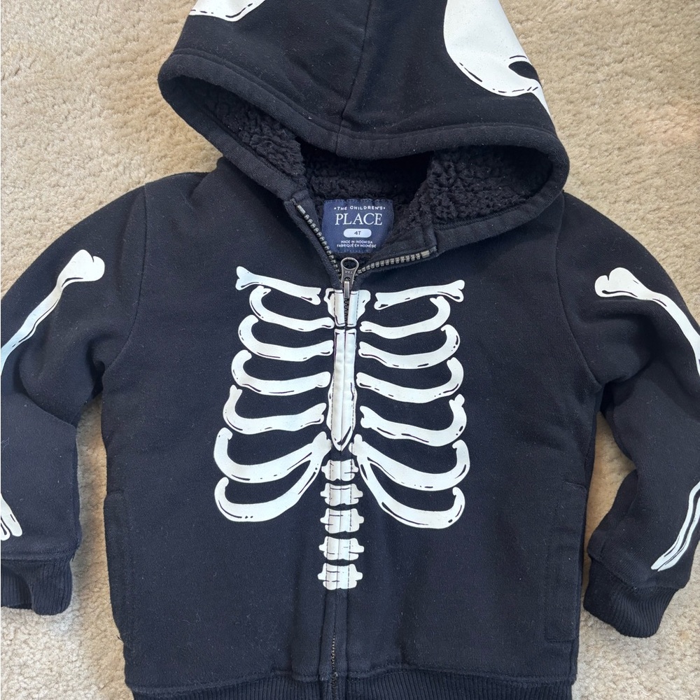 The Children's Place Black Skeleton Zip-Up